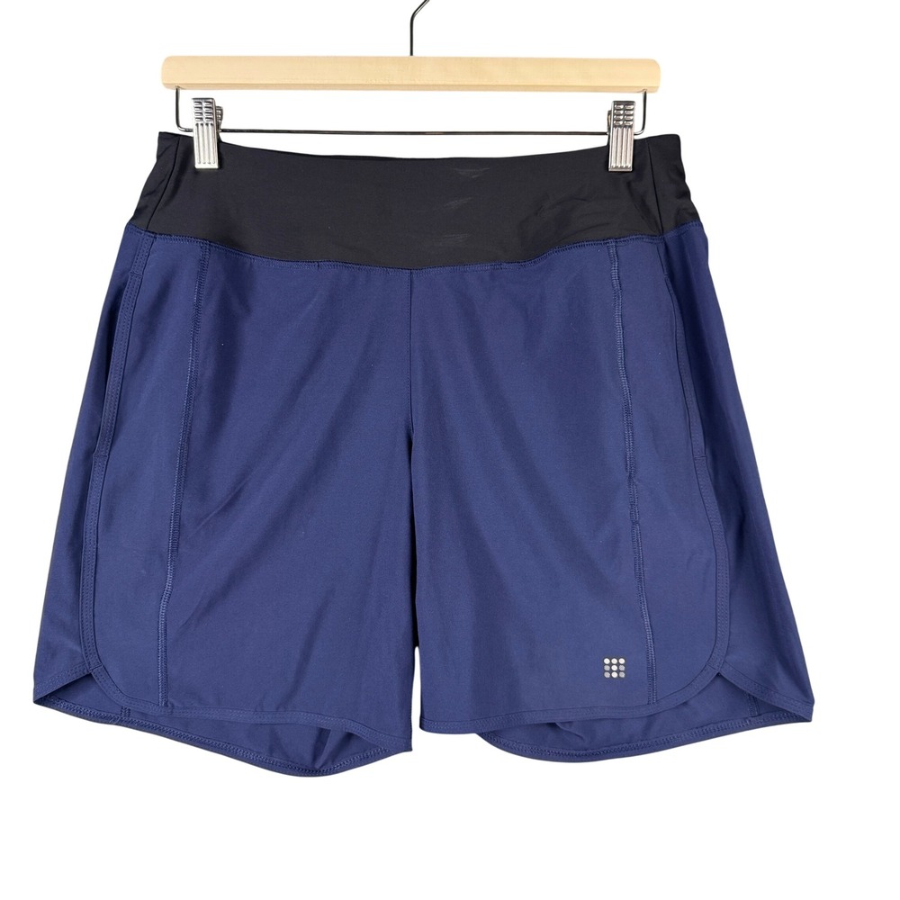 Title Nine Nimble 2.0 Running Shorts Navy Blue Black Medium Recycled Poly